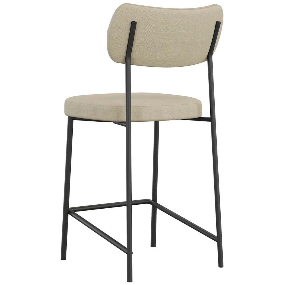 Banqueta Cozinha Média Kit 6 Milli Linho Areia A14          - Mpozenato