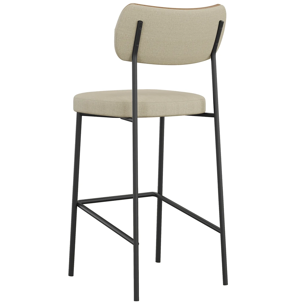 Banqueta Alta Bar Estofada Kit 8 Milli Linho Caramelo/Areia A14 - Mpozenato