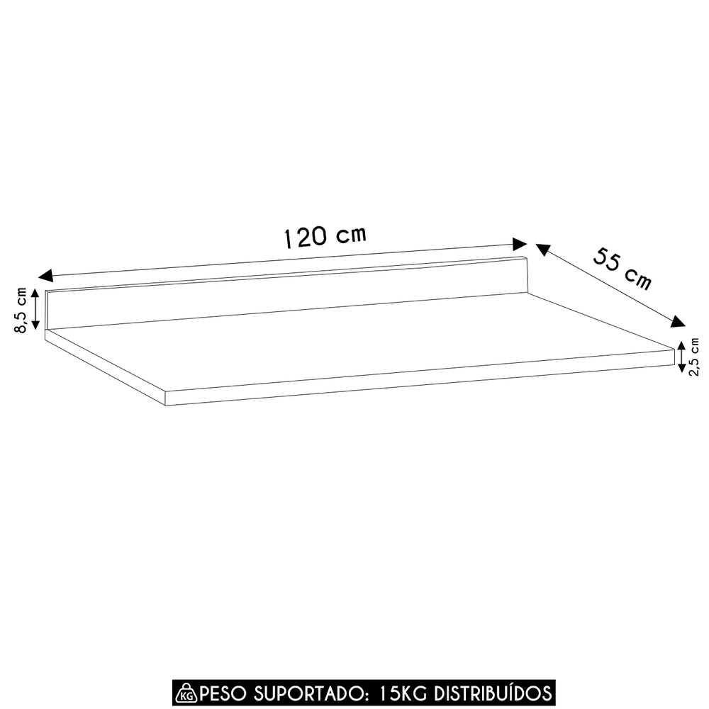 Tampo Para Balcão de Cozinha 120cm Nádia Reali L01 - Mpozenato