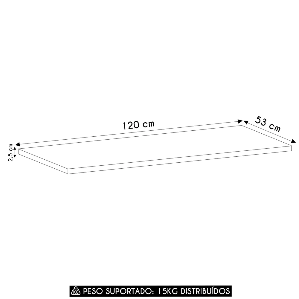 Tampo Para Balcão de Cozinha 120cm Marina Freijó L01 - Mpozenato