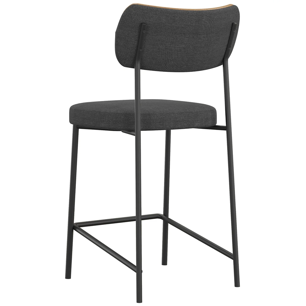 Banqueta Cozinha Média Kit 10 Milli Linho Grafite/Caramelo A14 - Mpozenato