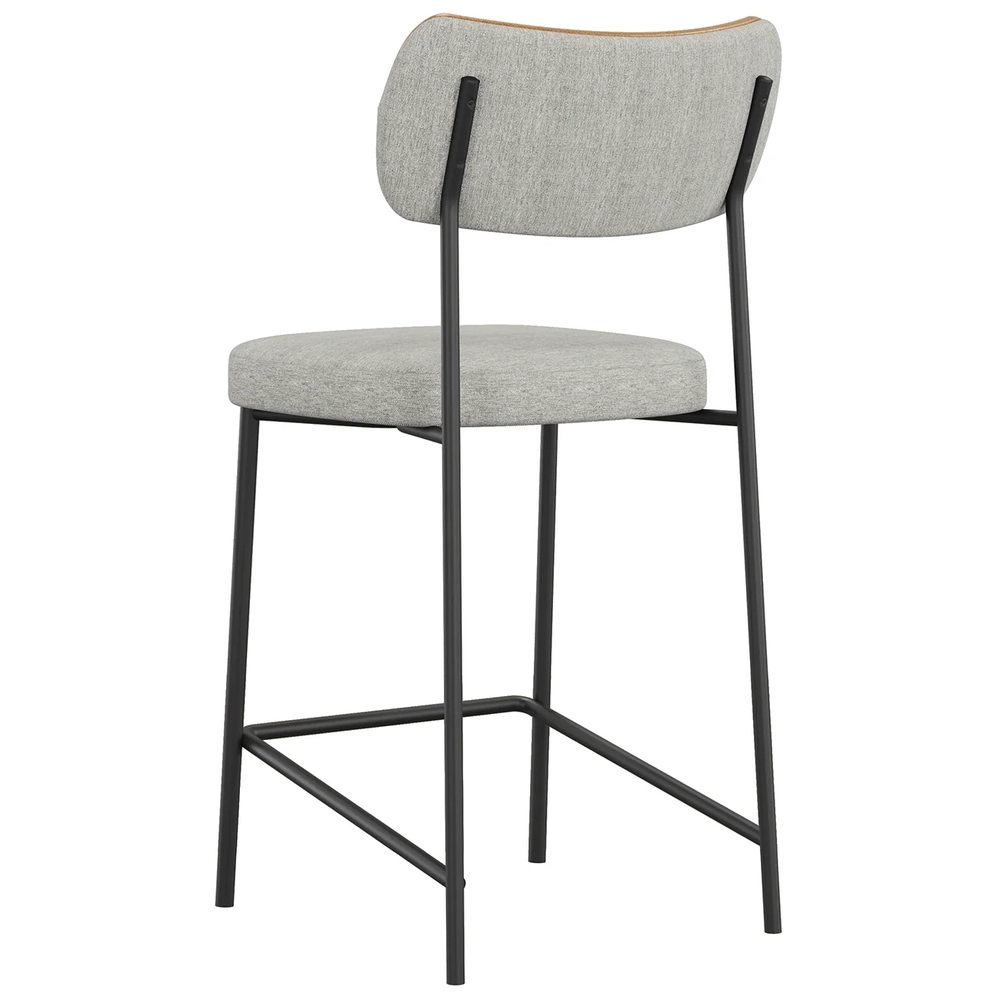 Banqueta Cozinha Média Milli Linho Caramelo/Cinza A14       - Mpozenato