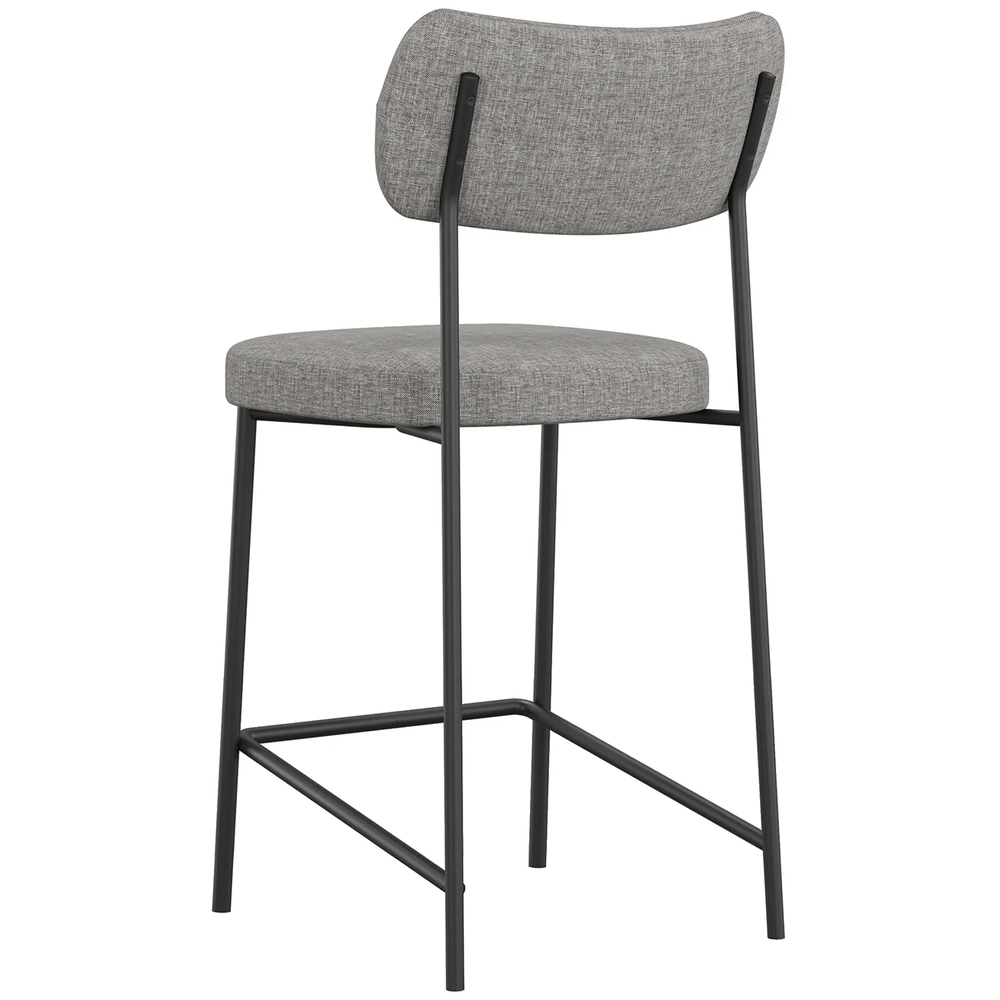 Banqueta Cozinha Média Milli Linho Cinza A14                - Mpozenato