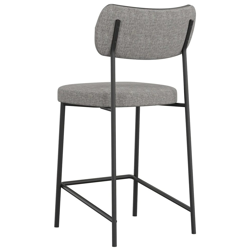 Banqueta Cozinha Média Kit 4 Milli Linho Cinza/Preto A14    - Mpozenato