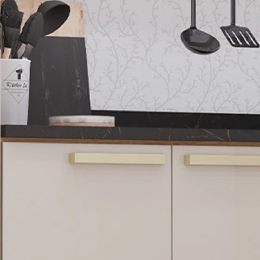 Armário Cozinha 4 Peças CP01 Com Tampo Nádia Mocca/Avelã L01 - Mpozenato