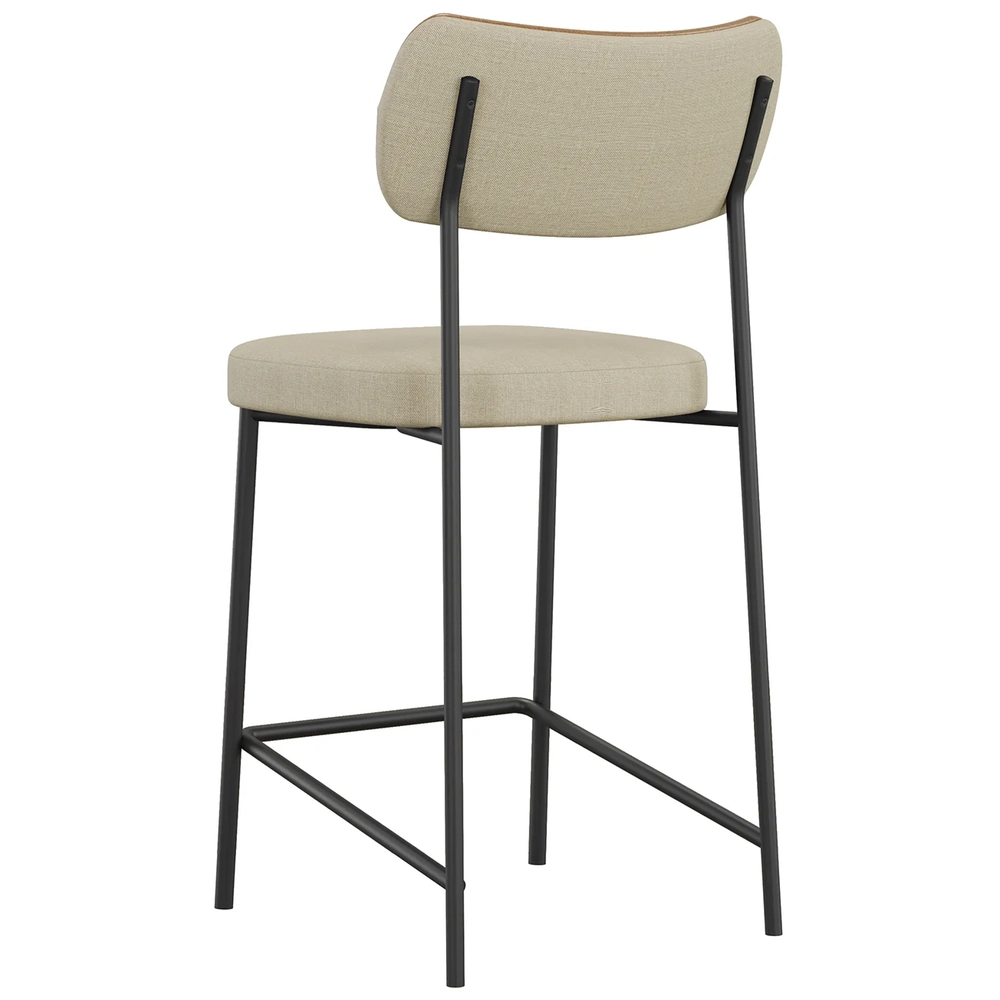 Banqueta Cozinha Média Milli Linho Caramelo/Areia A14       - Mpozenato