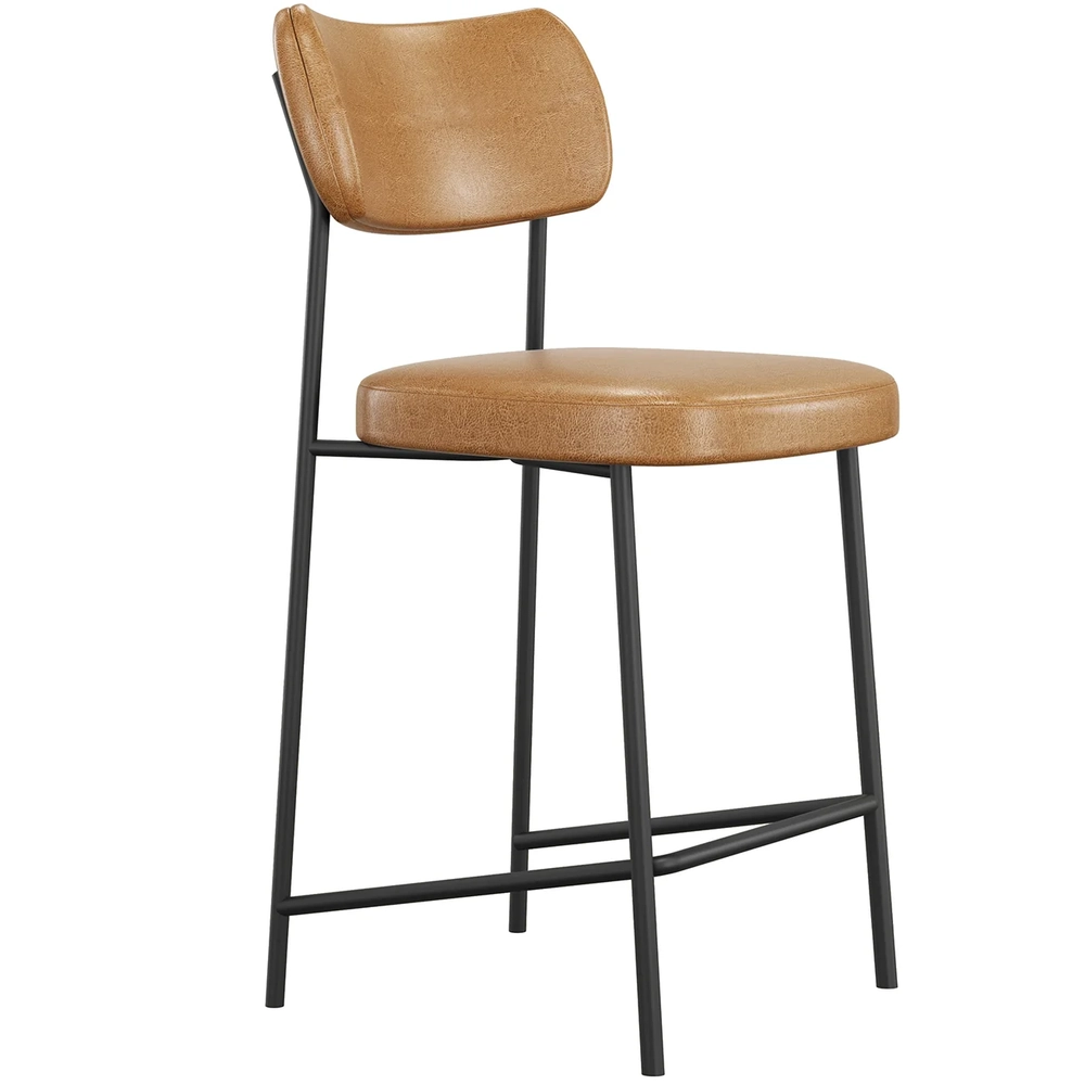 Banqueta Cozinha Média Kit 4 Milli Sintético Caramelo A14   - Mpozenato