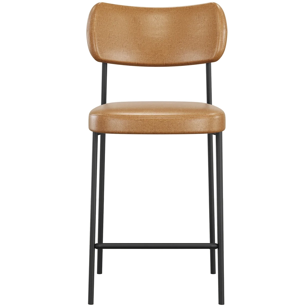 Banqueta Cozinha Média Kit 4 Milli Sintético Caramelo A14   - Mpozenato