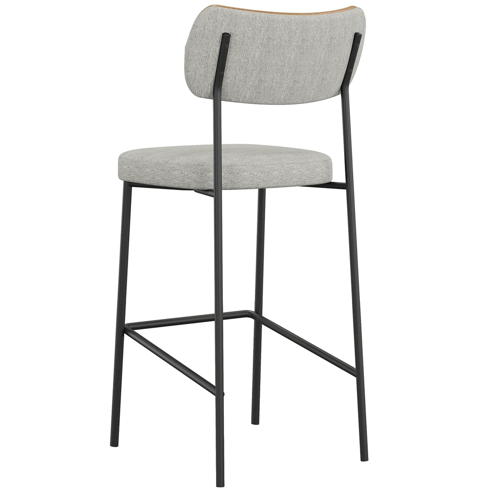 Banqueta Alta Bar Estofada Kit 10 Milli Linho Caramelo/Cinza A14 - Mpozenato