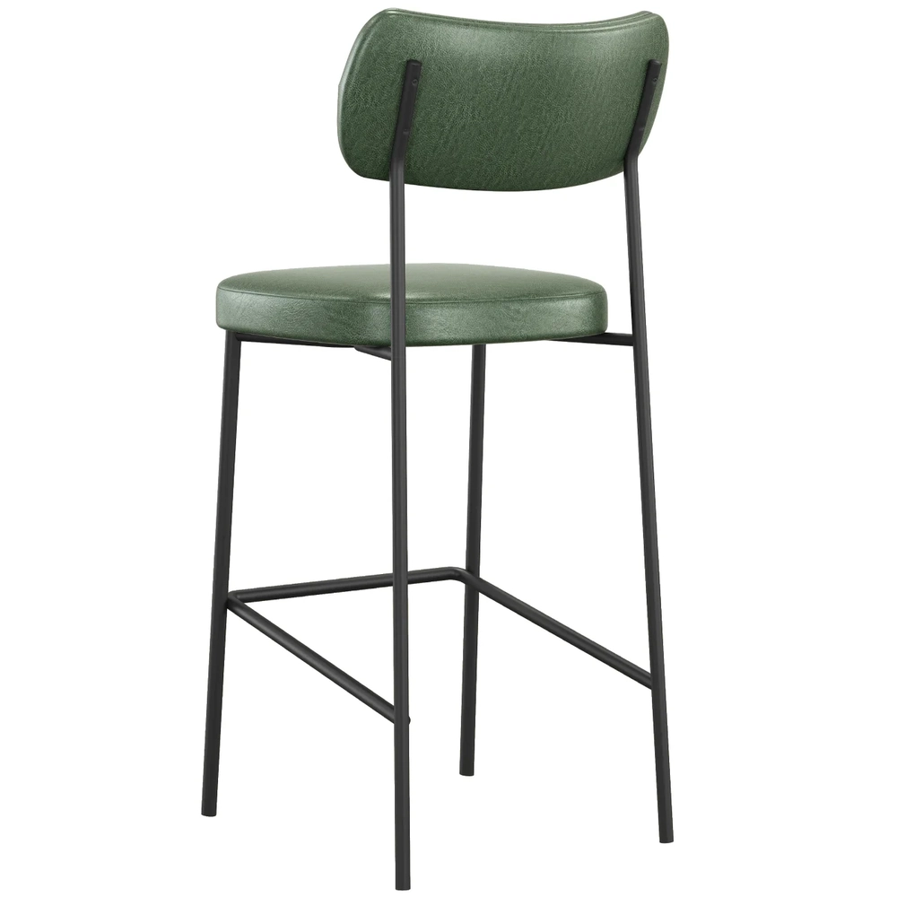 Banqueta Alta Bar Estofada Kit 8 Milli Sintético Verde A14  - Mpozenato