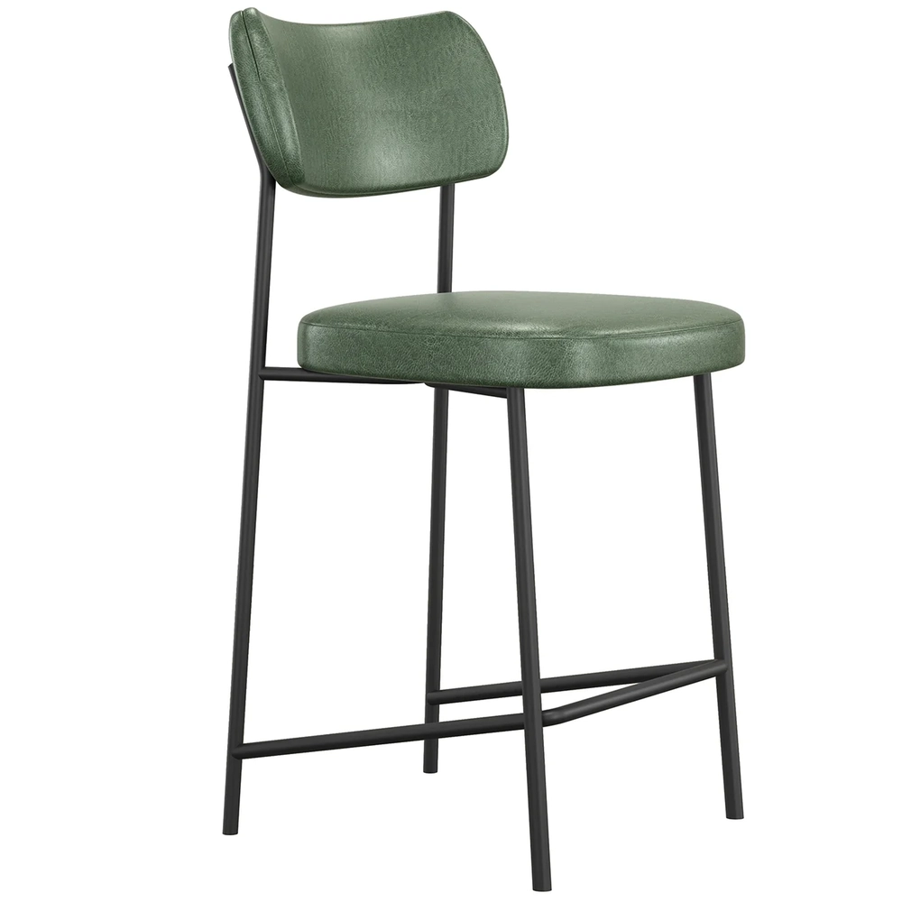 Banqueta Cozinha Média Kit 6 Milli Sintético Verde A14      - Mpozenato