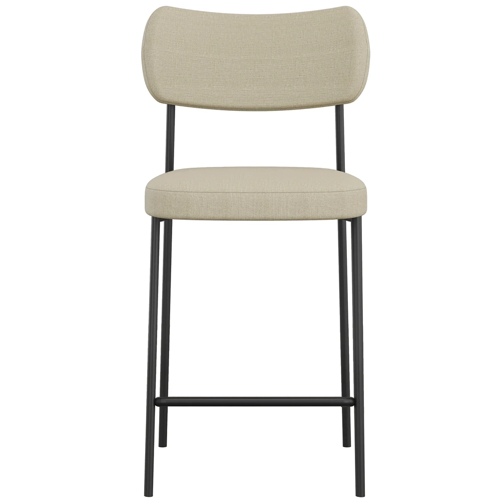 Banqueta Cozinha Média Kit 2 Milli Linho Areia A14          - Mpozenato