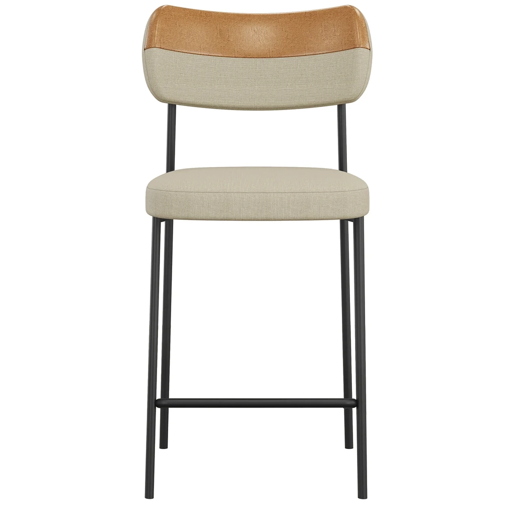 Banqueta Cozinha Média Kit 8 Milli Linho Caramelo/Areia A14 - Mpozenato