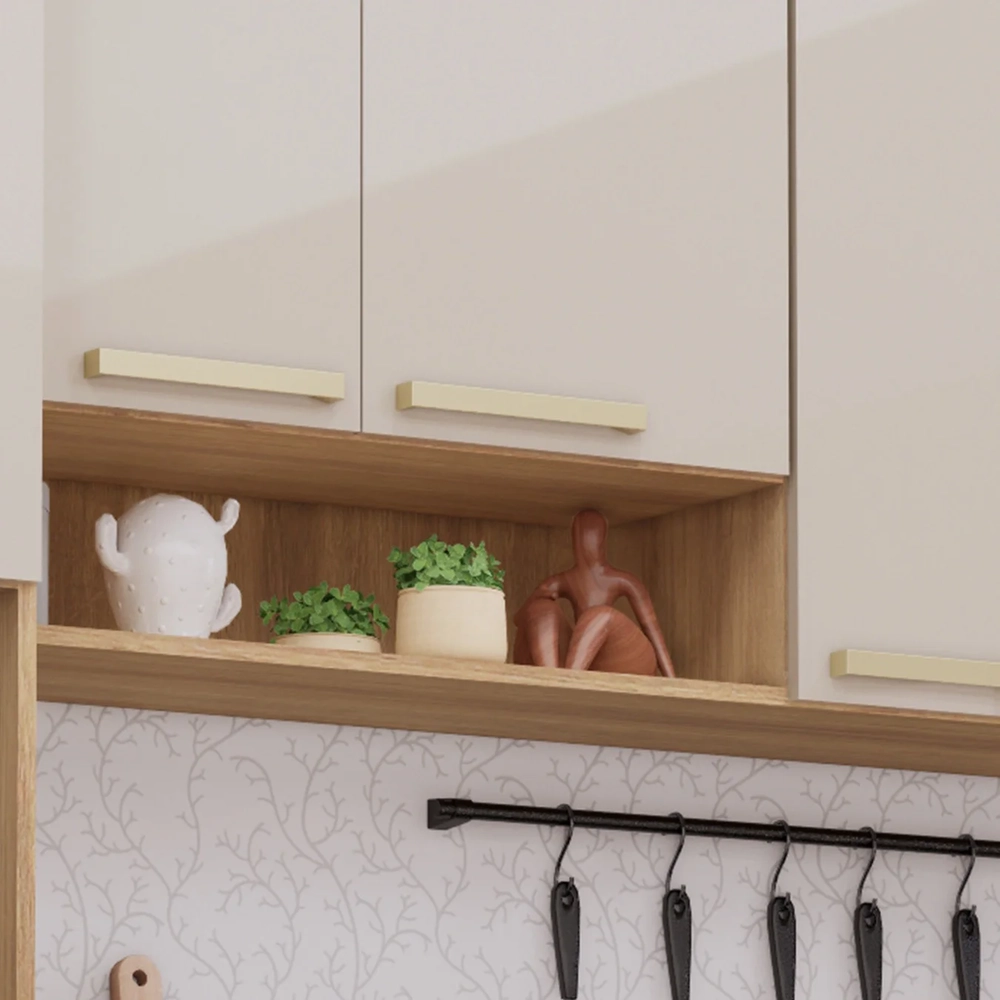 Armário Cozinha 5 Peças CP02 Com Tampo Nádia Mocca/Avelã L01 - Mpozenato