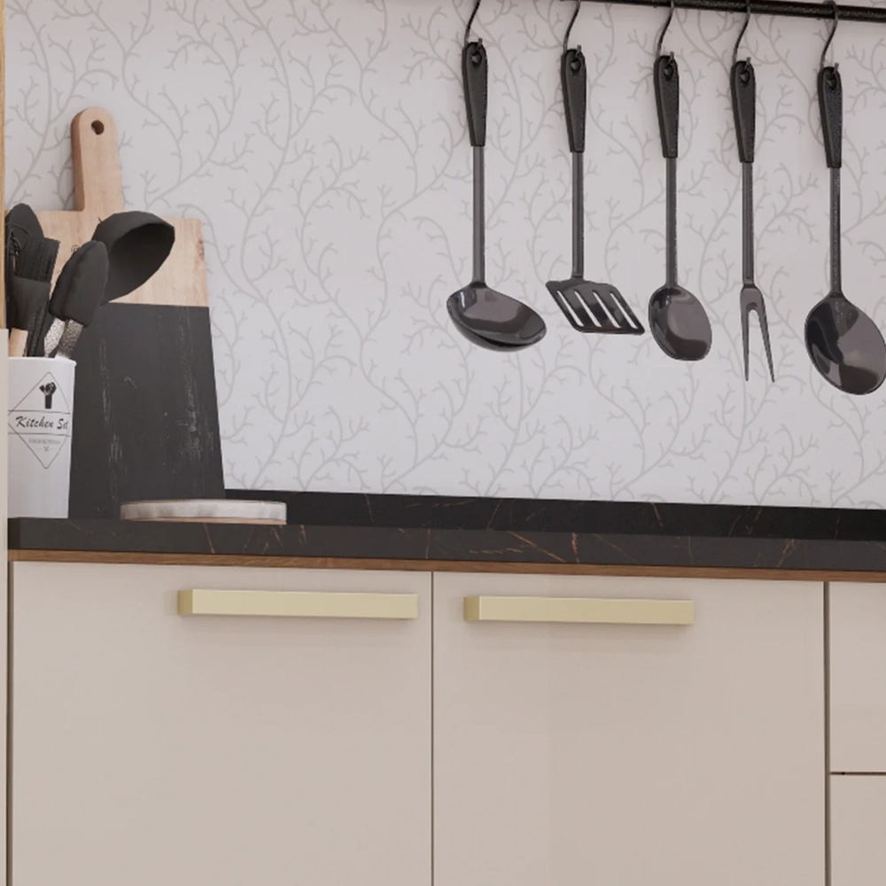 Armário Cozinha 5 Peças CP02 Com Tampo Nádia Mocca/Avelã L01 - Mpozenato