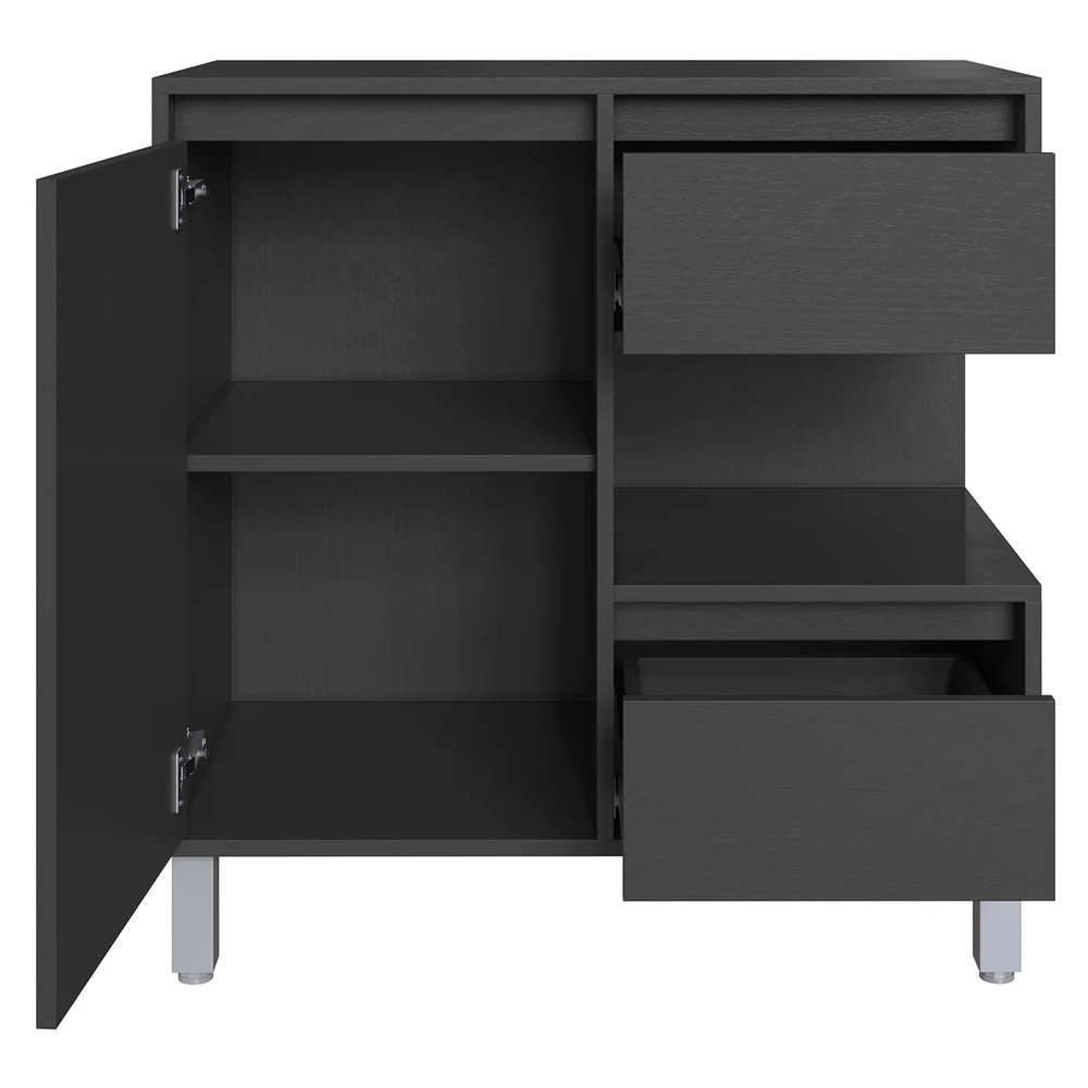 Gabinete de Banheiro 80cm Para Cuba 1 Porta Clari Grafite F10 - Mpozenato