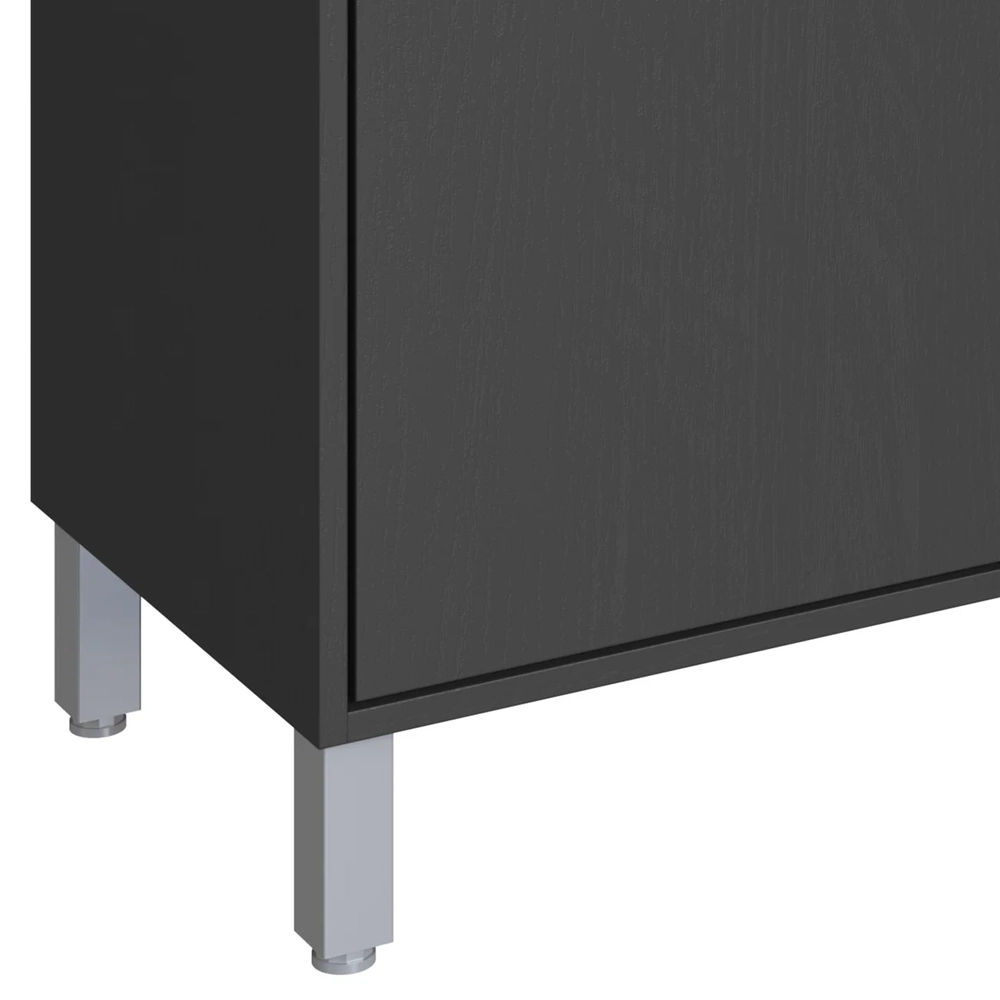 Gabinete Banheiro 80cm e Espelheira 70cm Clari Grafite F10  - Mpozenato