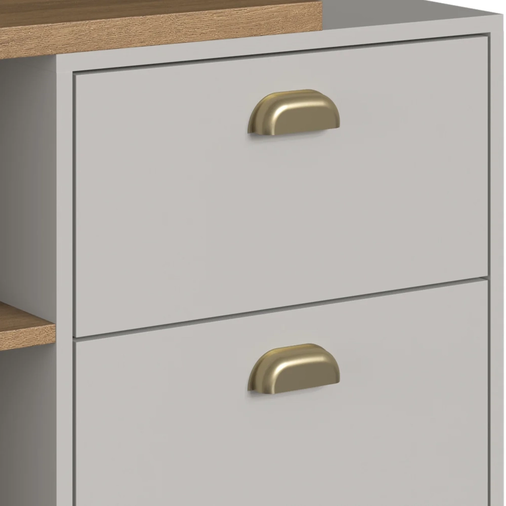 Gabinete Banheiro 80cm 2 Gavetas e Espelheira Fael Mel/Arenas F10 - Mpozenato