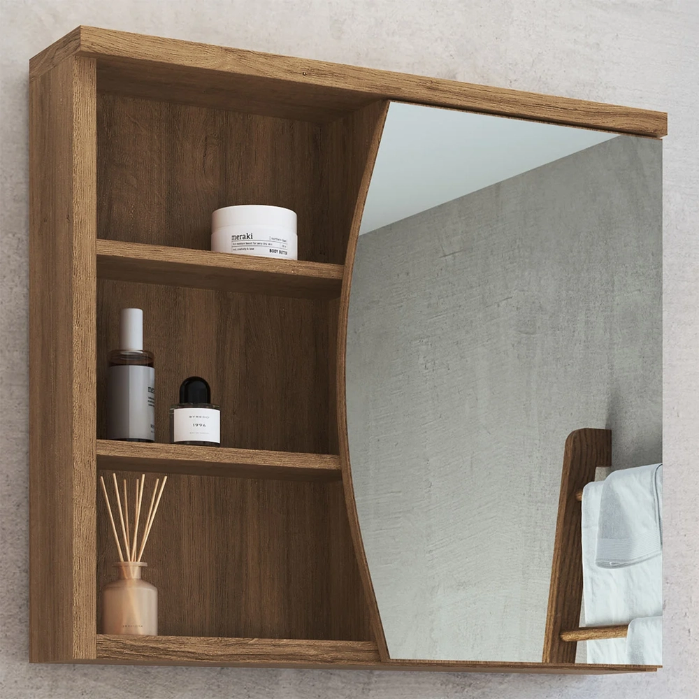 Gabinete de Banheiro 70cm Para Cuba e Espelheira Luanda Mel F10 - Mpozenato