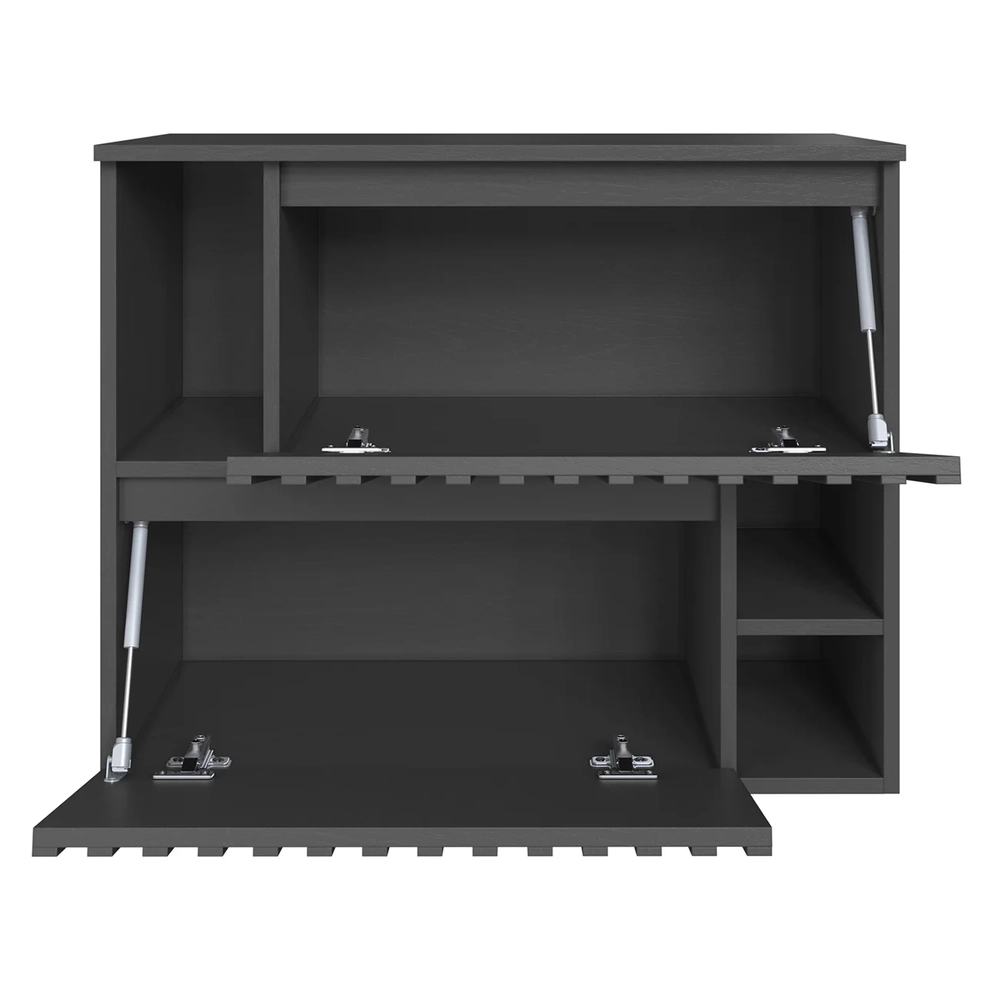 Gabinete Banheiro 75cm Para Cuba 2 Portas Tunís Grafite F10 - Mpozenato