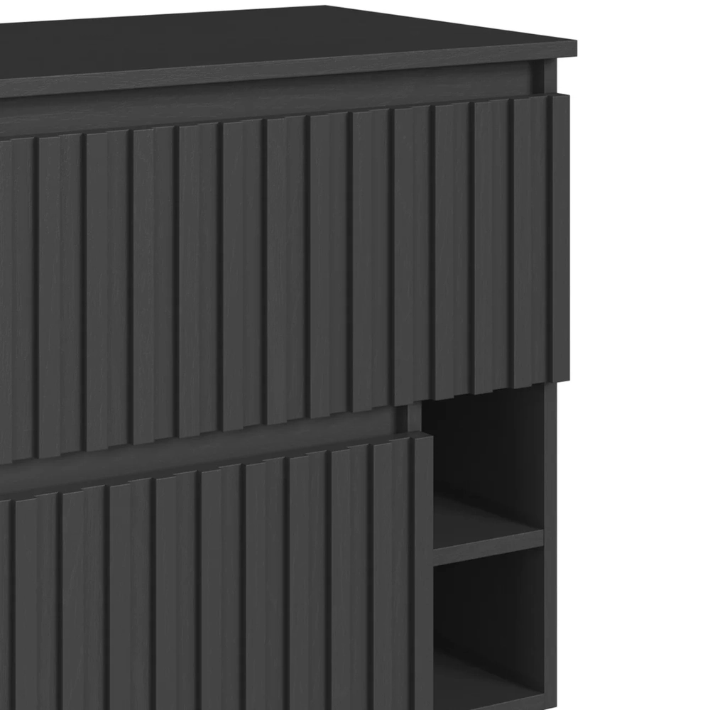 Gabinete Banheiro 75cm Para Cuba 2 Portas Tunís Grafite F10 - Mpozenato