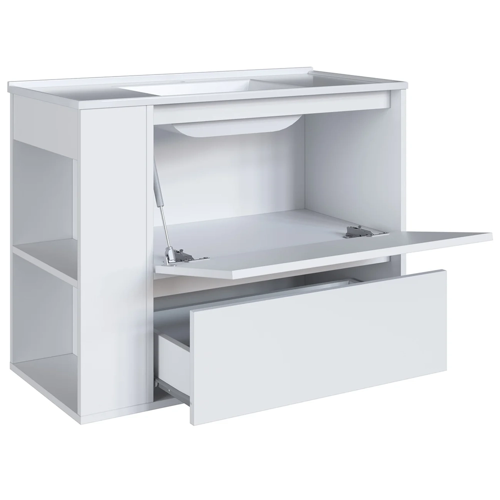 Gabinete de Banheiro 80cm com Lavatório 1 Porta Zeus Branco F10  - Mpozenato