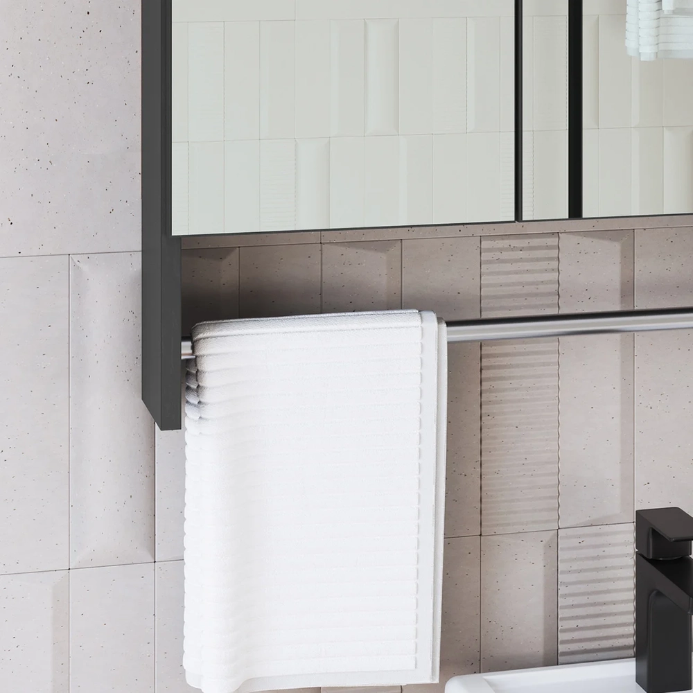 Gabinete Banheiro Para Cuba e Espelheira Eros Mel/Grafite F10 - Mpozenato