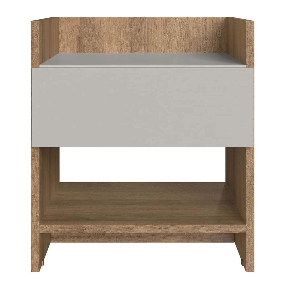 Mesa de Cabeceira 40cm com 1 Gaveta Freyr Mel/Arenas F10 - Mpozenato