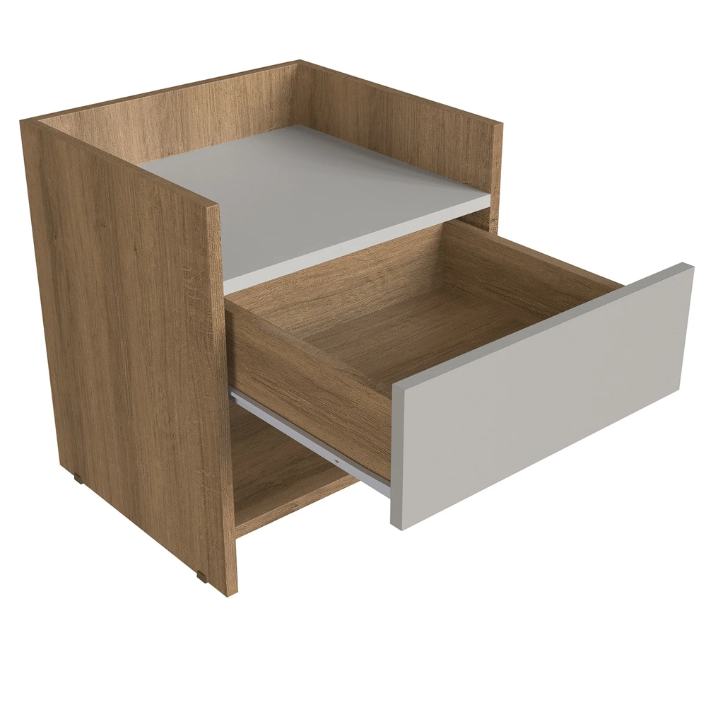 Mesa de Cabeceira 40cm com 1 Gaveta Freyr Mel/Arenas F10 - Mpozenato