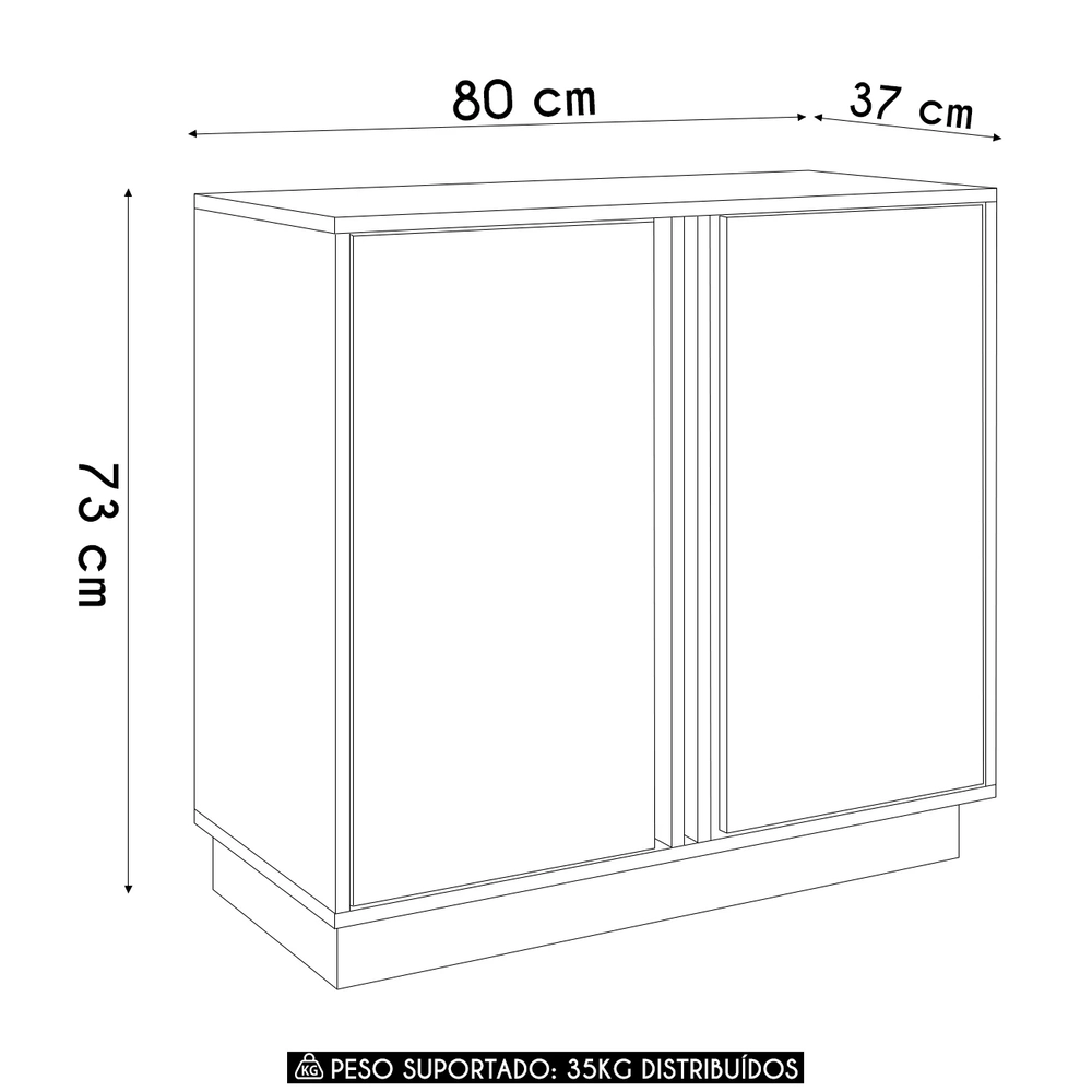 Balcão Para Escritório 80cm 2 Portas Rael Mel/Grafite F10   - Mpozenato
