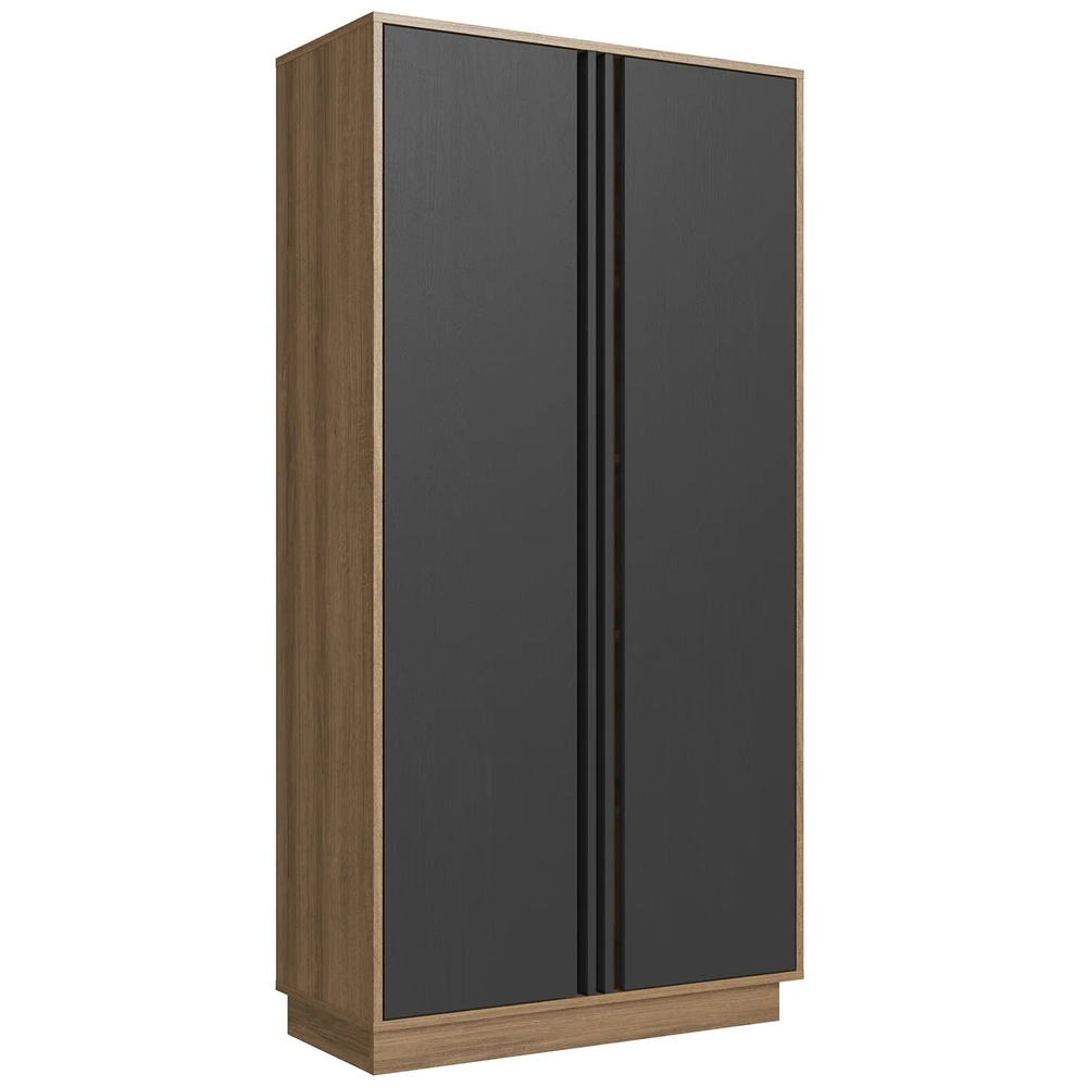 Escrivaninha em L Armário e Balcão Rael Mel/Grafite F10     - Mpozenato