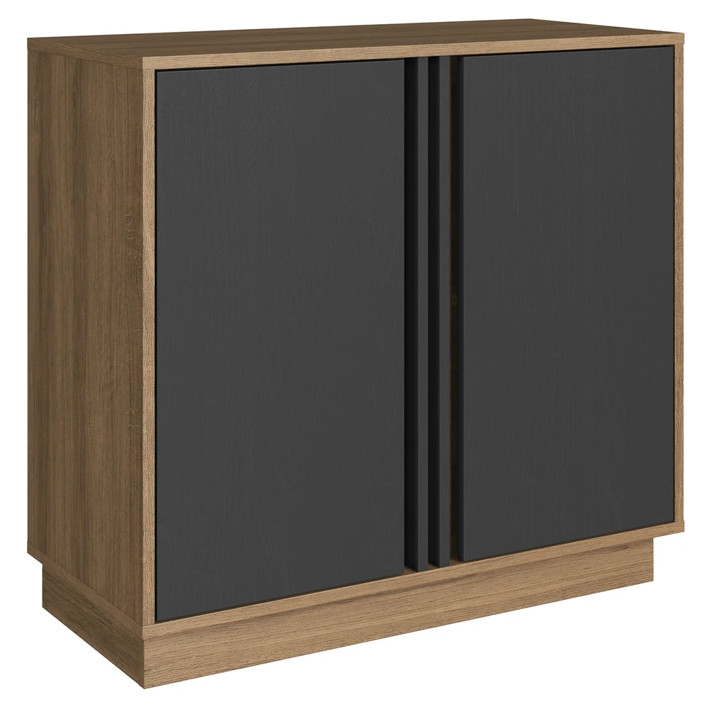 Escrivaninha em L e Balcão 2 Portas Rael Mel/Grafite F10 - Mpozenato