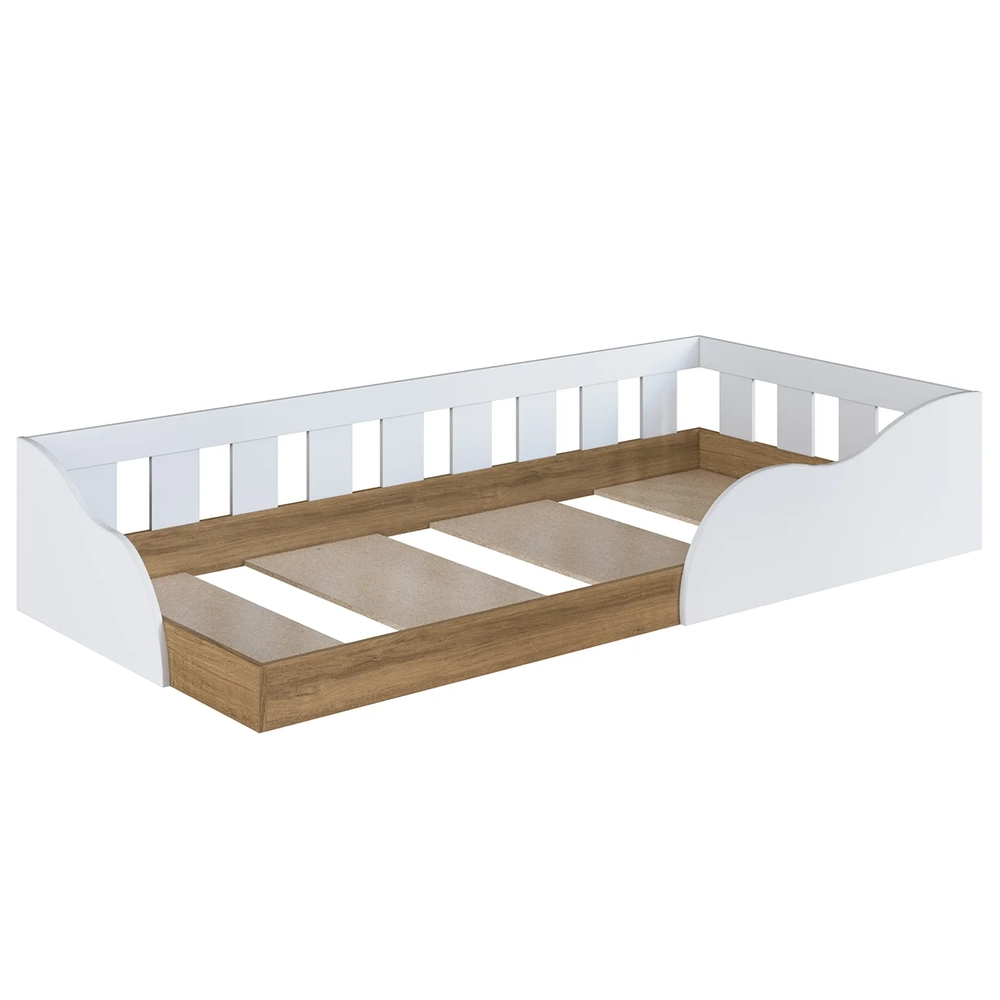 Cama Solteiro Infantil Montessoriana Infantil Asha Branco A05 - Mpozenato
