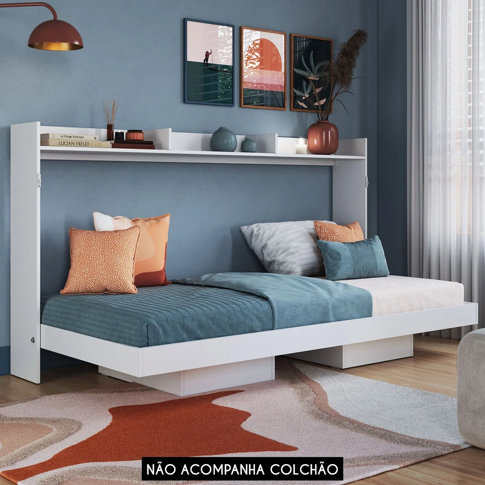 Cama Solteiro Infantil Articulação Horizontal Isis Branco A05 - Mpozenato 