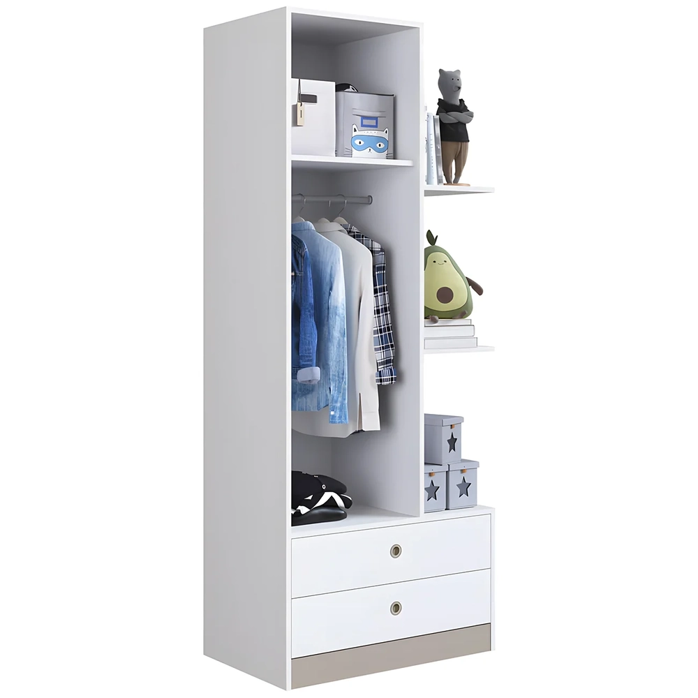 Guarda Roupa Infantil 1 Porta e 2 Gavetas Juno Branco A05  - Mpozenato 