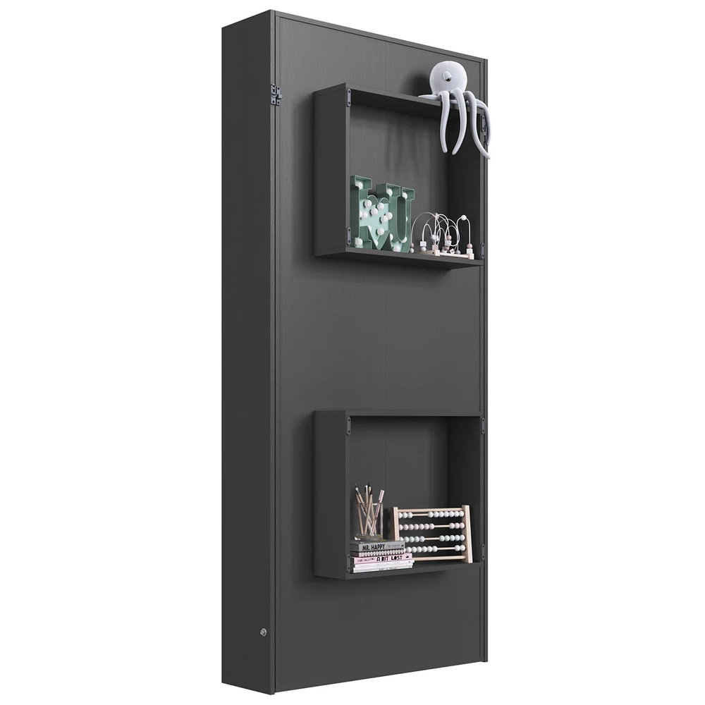 Cama Solteiro Infantil Articulação Vertical Hapi Grafite A05 - Mpozenato 