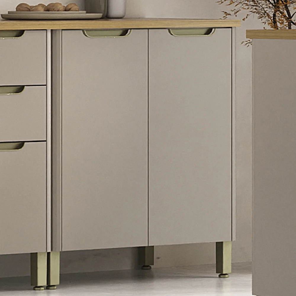 Balcão de Cozinha Com Tampo 80cm 2 Portas Marina Cinammon L01 - Mpozenato