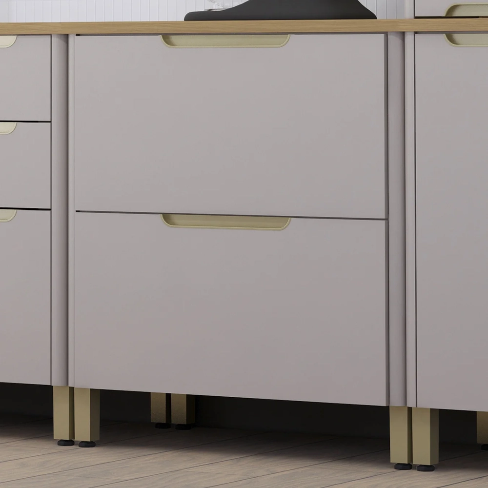 Balcão de Cozinha Com Tampo 80cm 1 Porta Marina Cinammon L01 - Mpozenato