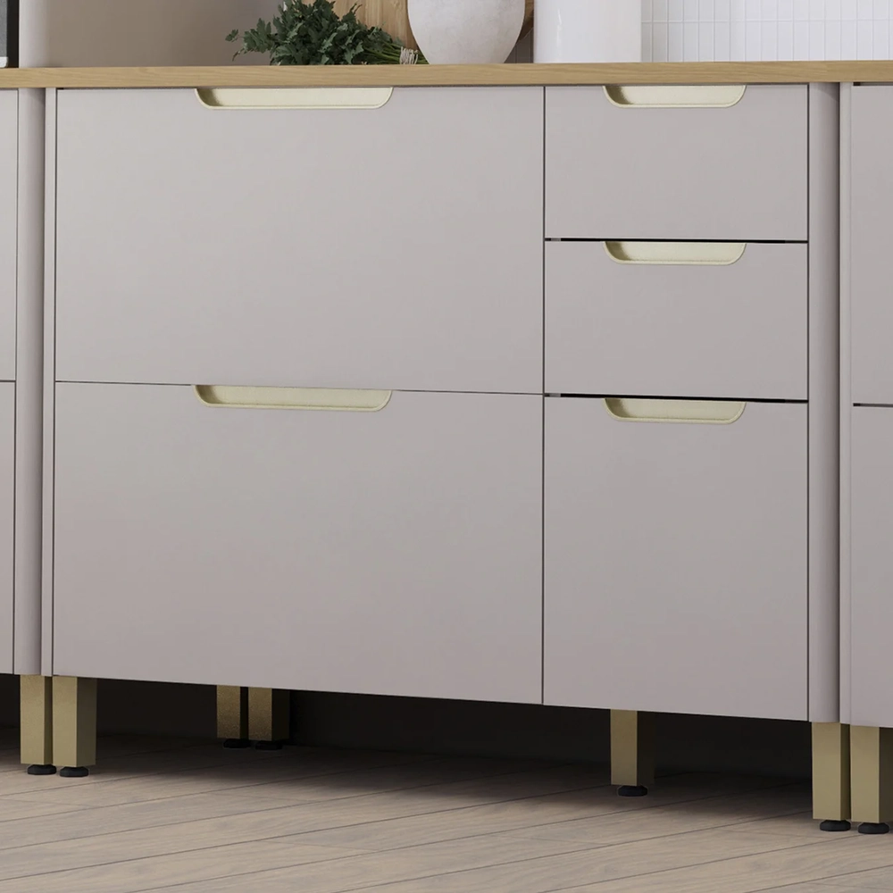 Balcão de Cozinha Com Tampo 120cm Marina Cinammon/Freijó L01 - Mpozenato