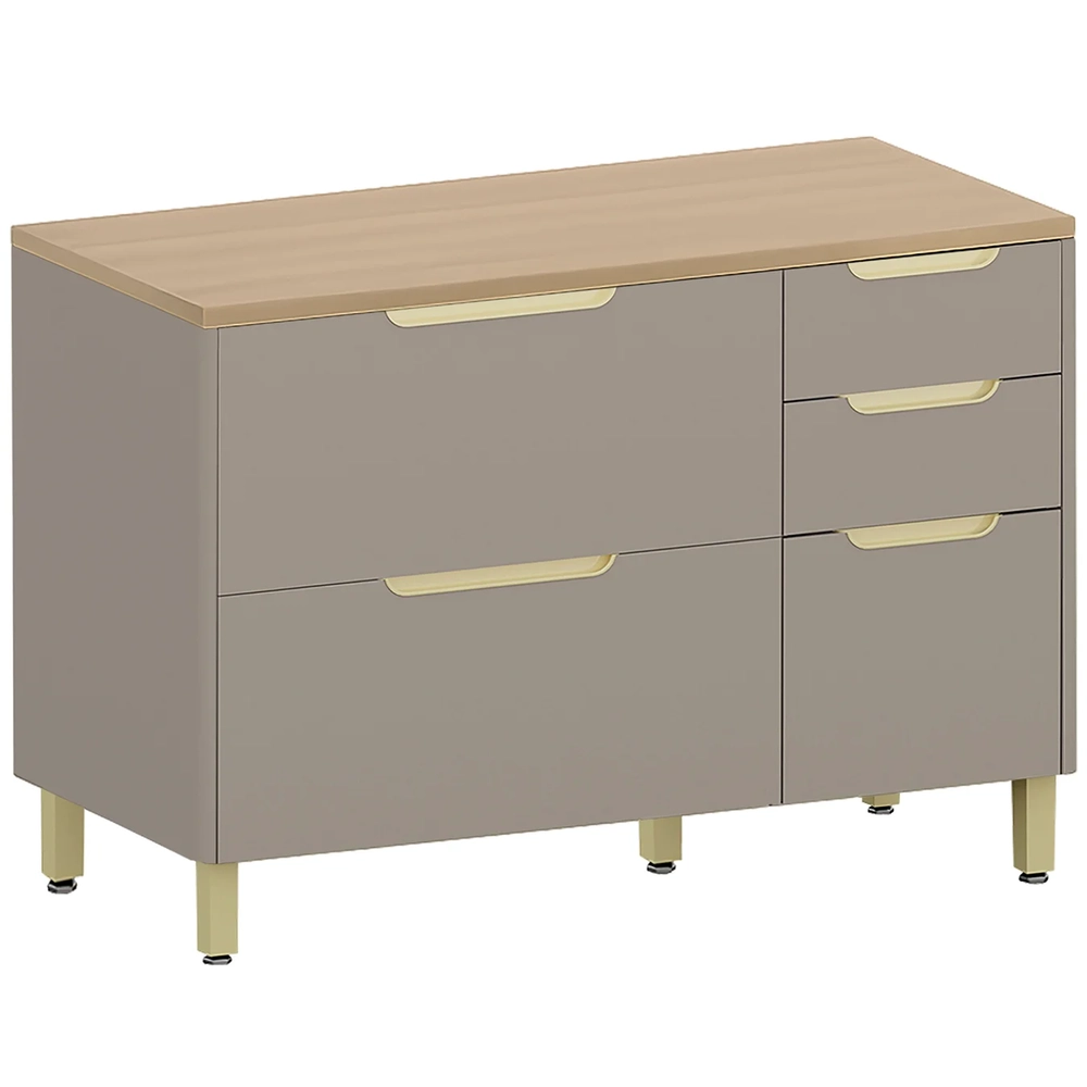 Balcão de Cozinha Com Tampo 120cm Marina Cinammon/Freijó L01 - Mpozenato