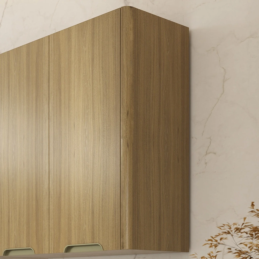 Armário Cozinha 6 Peças CP01 e Ilha Marina Cinammon/Freijó L01 - Mpozenato