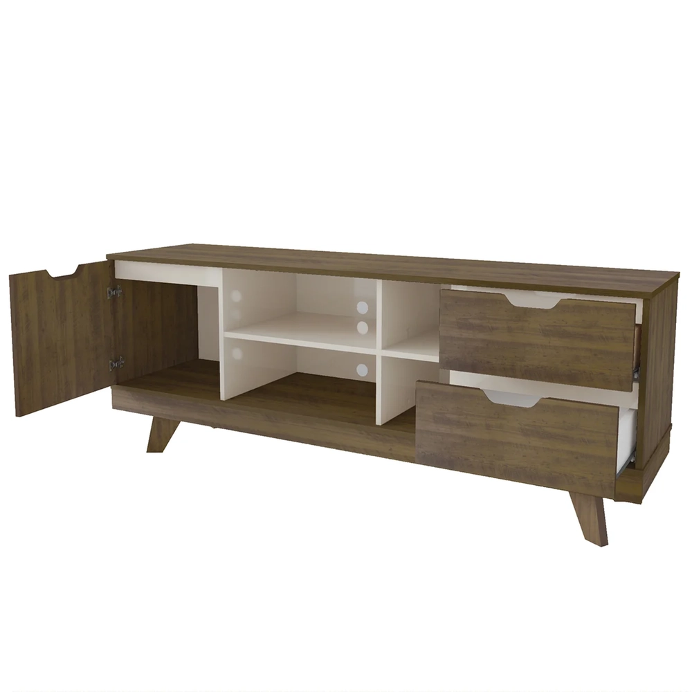 Rack Tv 65 Pol 160cm com 1 Porta Jaina Pinho/Off White A09 - Mpozenato 