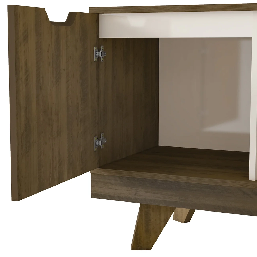 Rack Tv 65 Pol 160cm com 1 Porta Jaina Pinho/Off White A09 - Mpozenato 