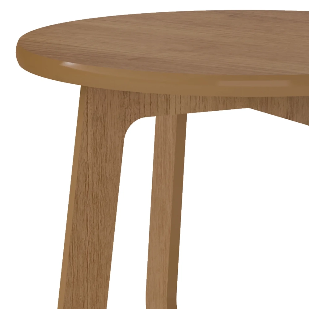 Mesa Centro Redonda 65cm Para Sala MDF Rexxar Cinamomo A09  - Mpozenato