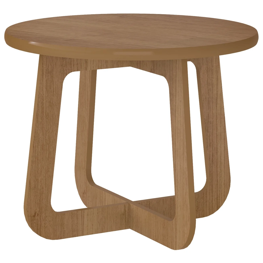 Mesa Centro Redonda 65cm Para Sala MDF Rexxar Cinamomo A09  - Mpozenato