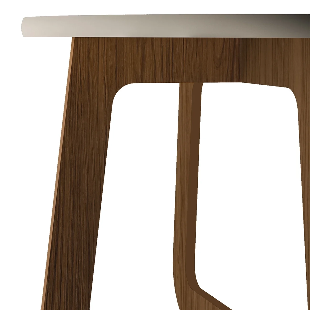 Mesa Centro Redonda 65cm Para Sala MDF Rexxar Cedro/Off A09 - Mpozenato