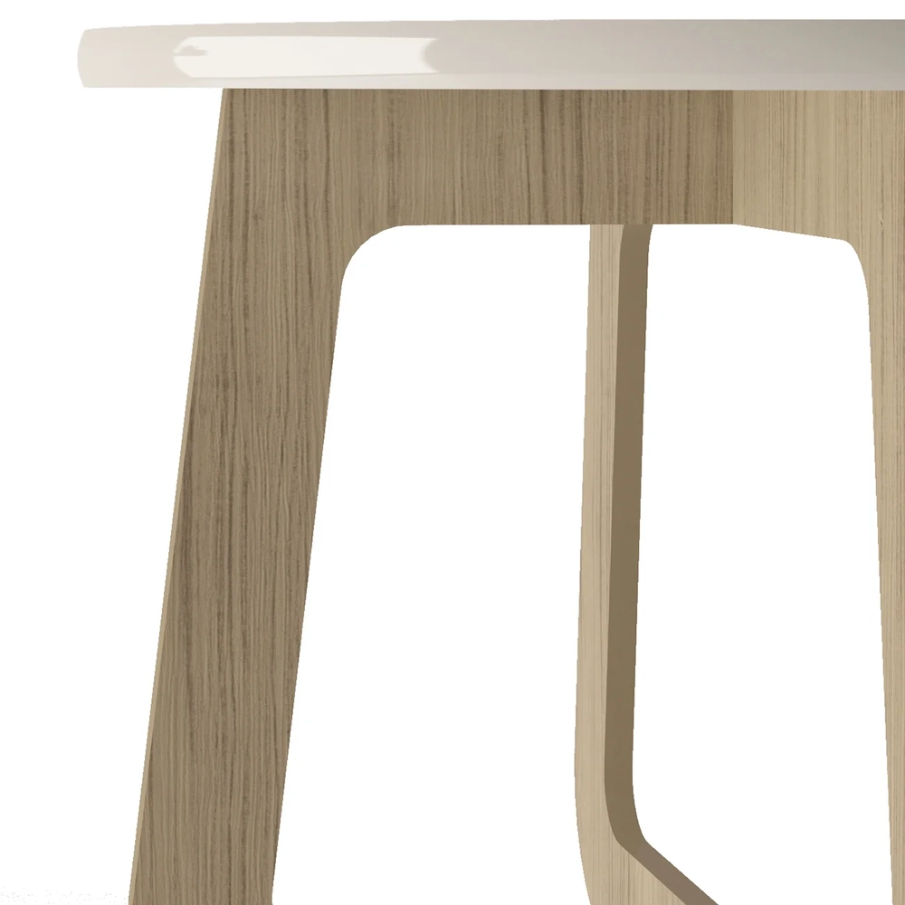 Mesa Centro Redonda 65cm Para Sala MDF Rexxar Off/Carvalho A09 - Mpozenato