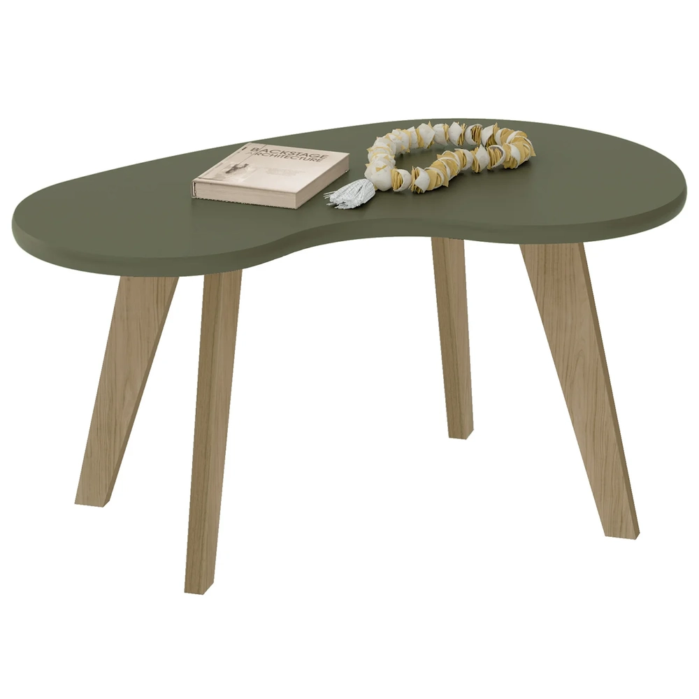 Mesa de Centro Orgânica 90cm Para Sala Cassia Menta A09     - Mpozenato