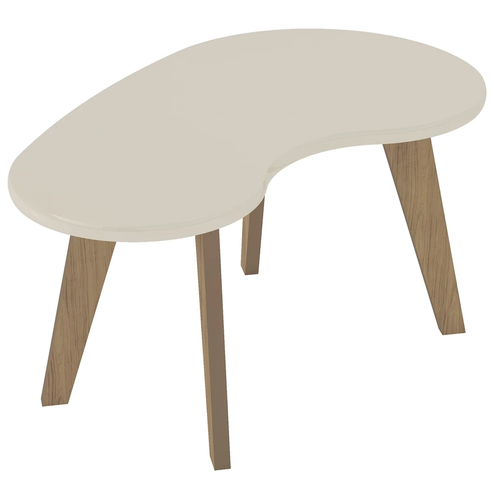 Mesa de Centro Orgânica 90cm Para Sala Cassia Off White A09 - Mpozenato