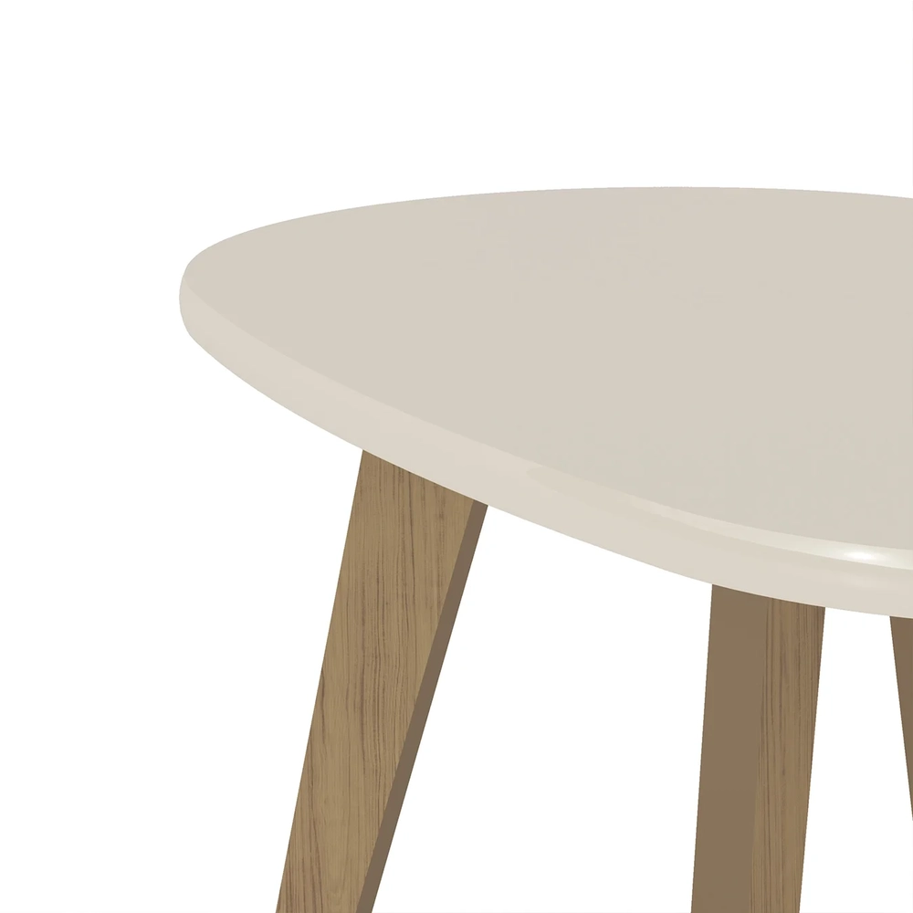 Mesa de Centro Orgânica 90cm Para Sala Cassia Off White A09 - Mpozenato